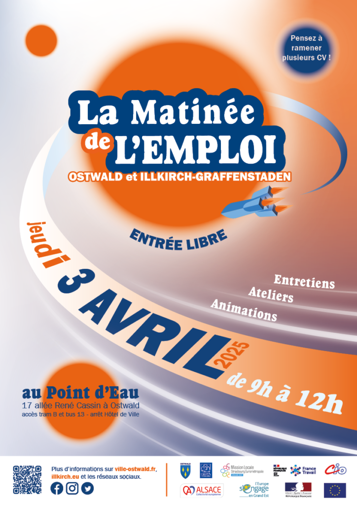 affiche matinée de l'emploi ostwald illkirch avril 2025