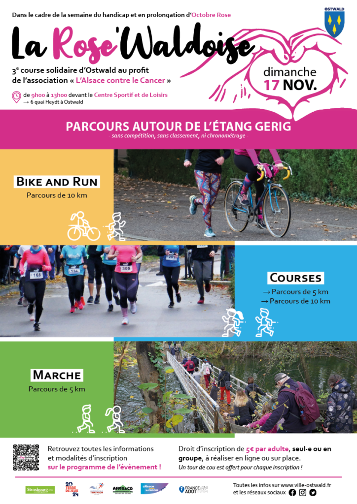 affiche course solidaire rosewaldoise avec photo et informations pratiques