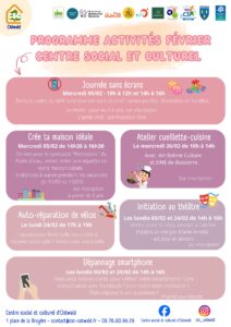 programme activités février centre social et culturel